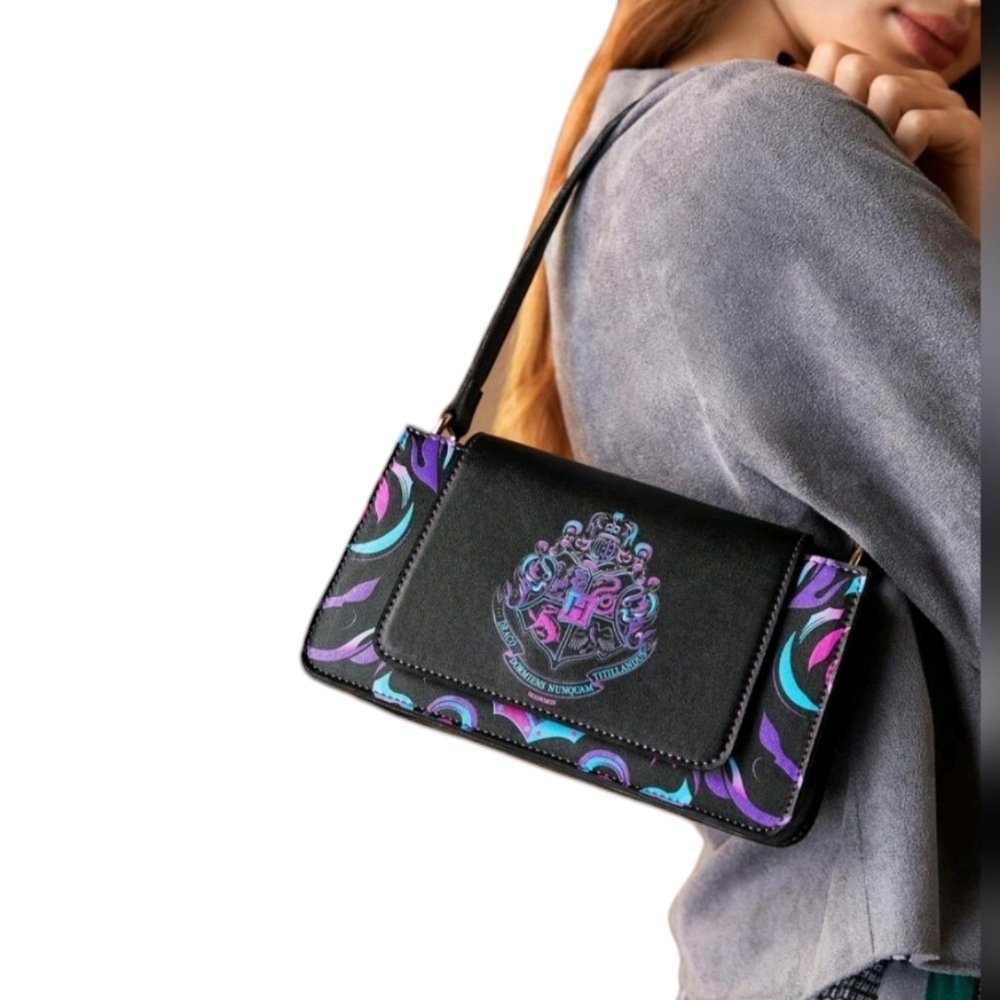 Harry Potter Womens Geometric‎ Hogwarts Pu Leather Shoulder Hand Bag Small Purse